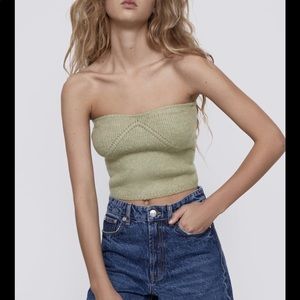 ZARA KNIT CORSET TOP NWT